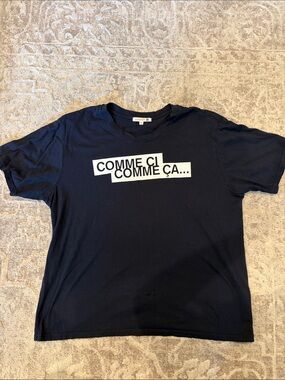 Sundry Black Tee with White 'Comme Ci' Graphic